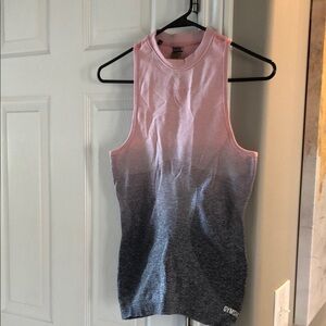 Gymshark Women's Pink and Gray Ombre Tank Top
